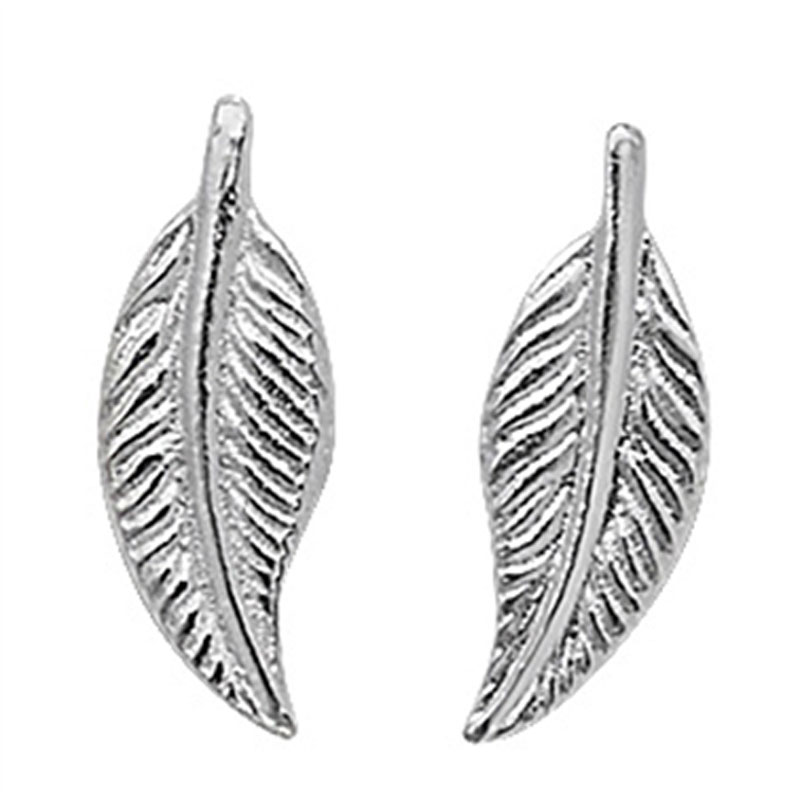 Silver Dainty Fallen Leaf Stud Earrings