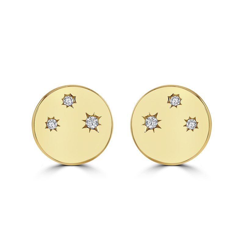 Gold Plated Circle CZ Earrings