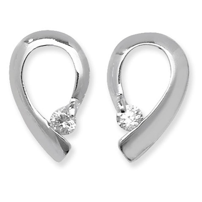 Silver CZ Stud Earrings