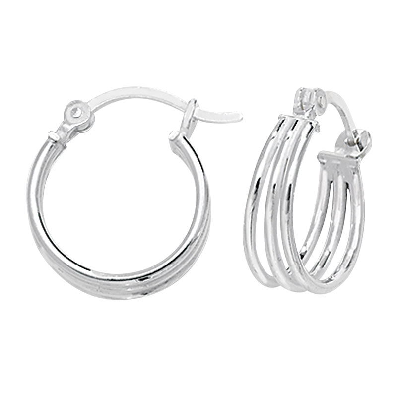 Triple Detail Hoop Earrings