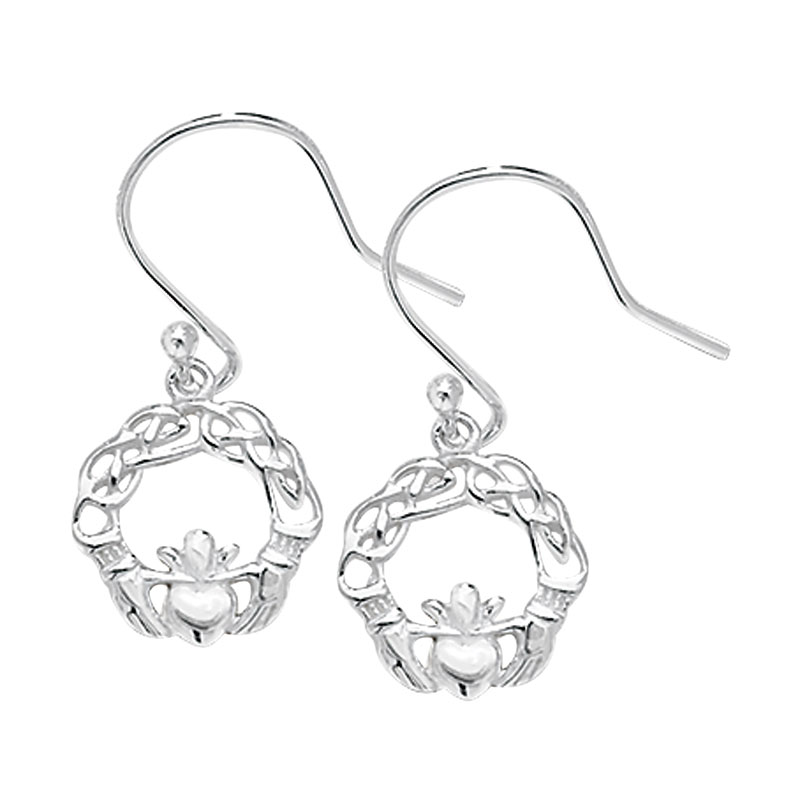 Drop Celtic Claddagh Earrings