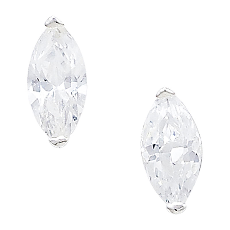 CZ Stud Earrings 4x8mm