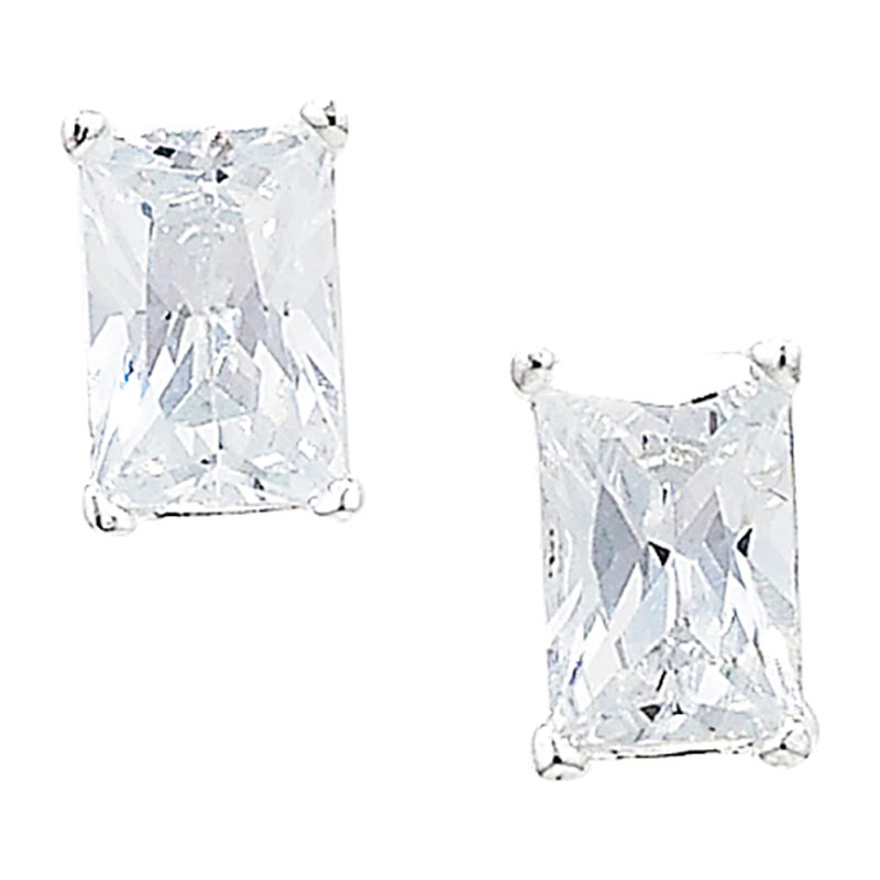 Cubic Zirconia Earrings 4x6mm