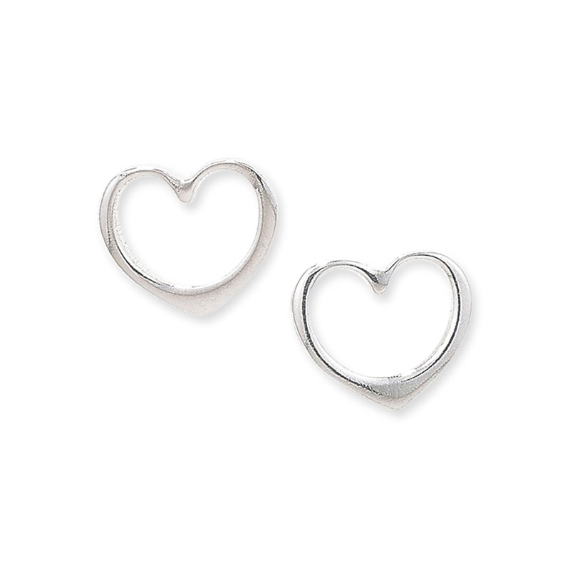 Open Heart Stud Earrings