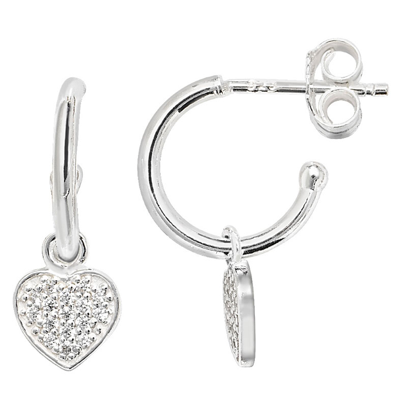 Hoop Earring With Heart Drop