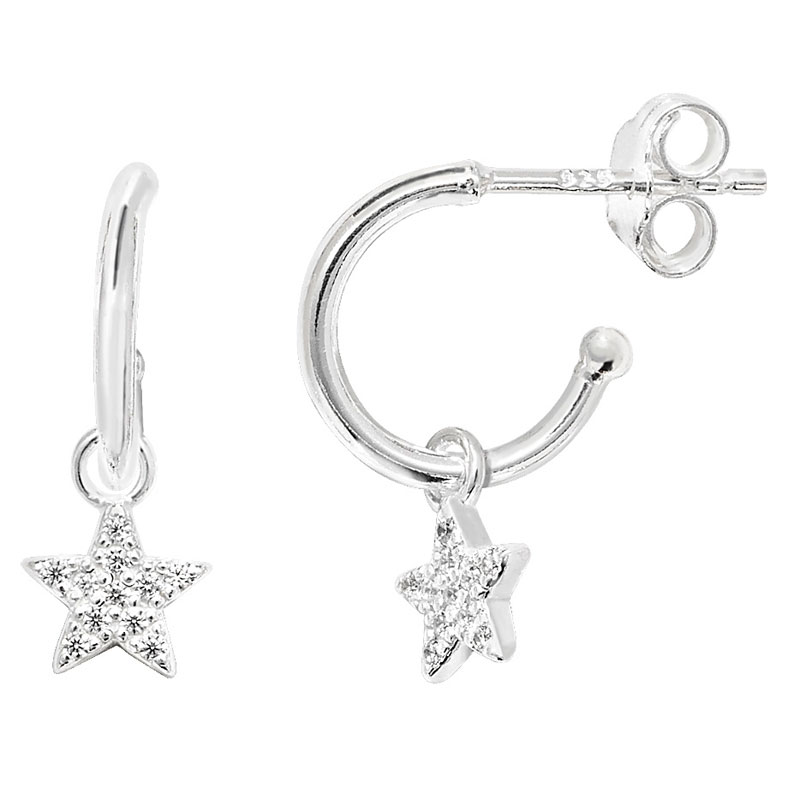 Hoop Earring With Star Drop