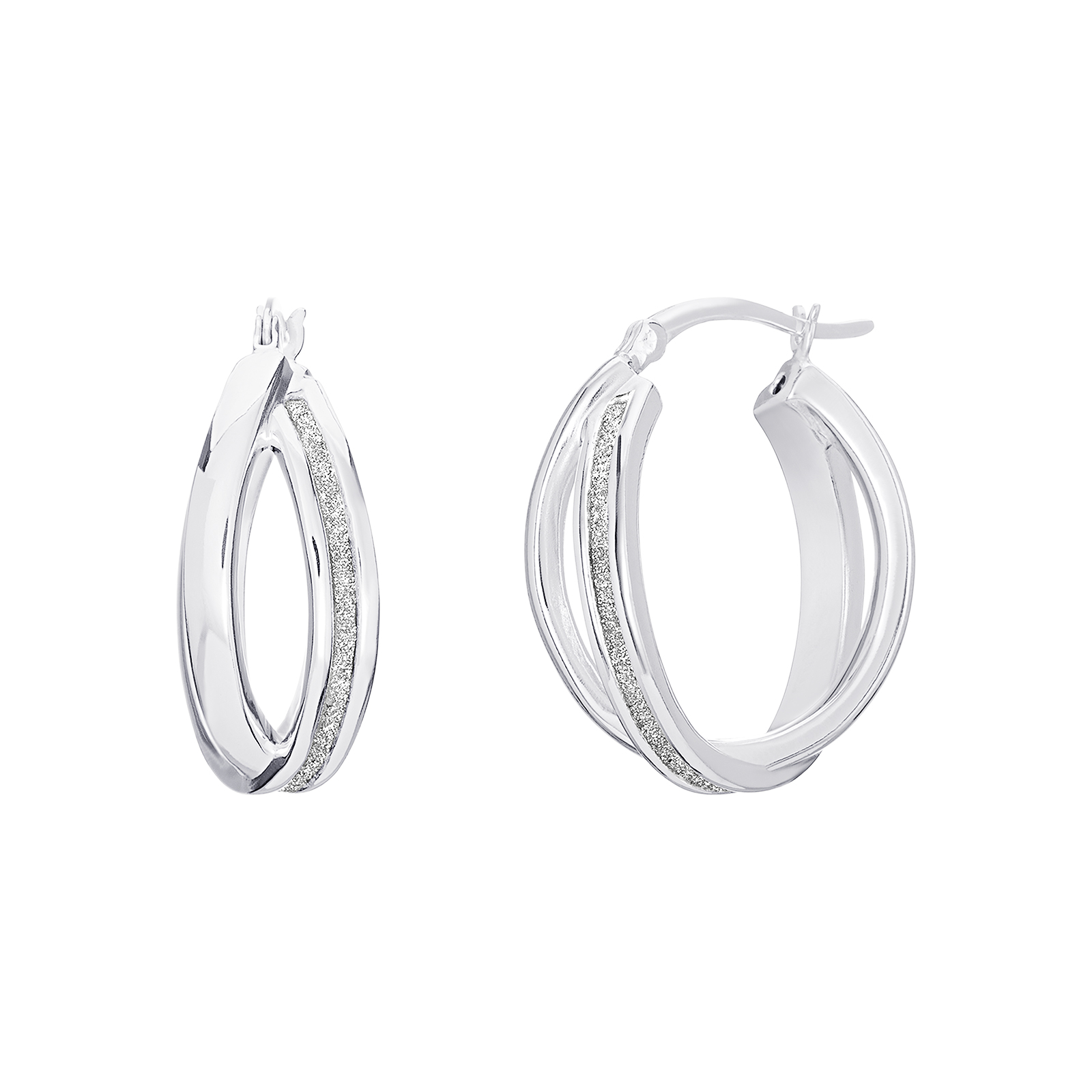 CZ Double Hoop Earrings