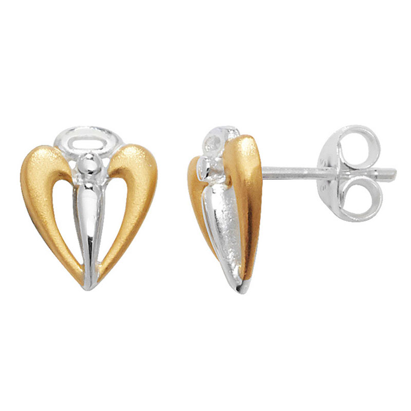 Gold Plated Angel Stud Earrings