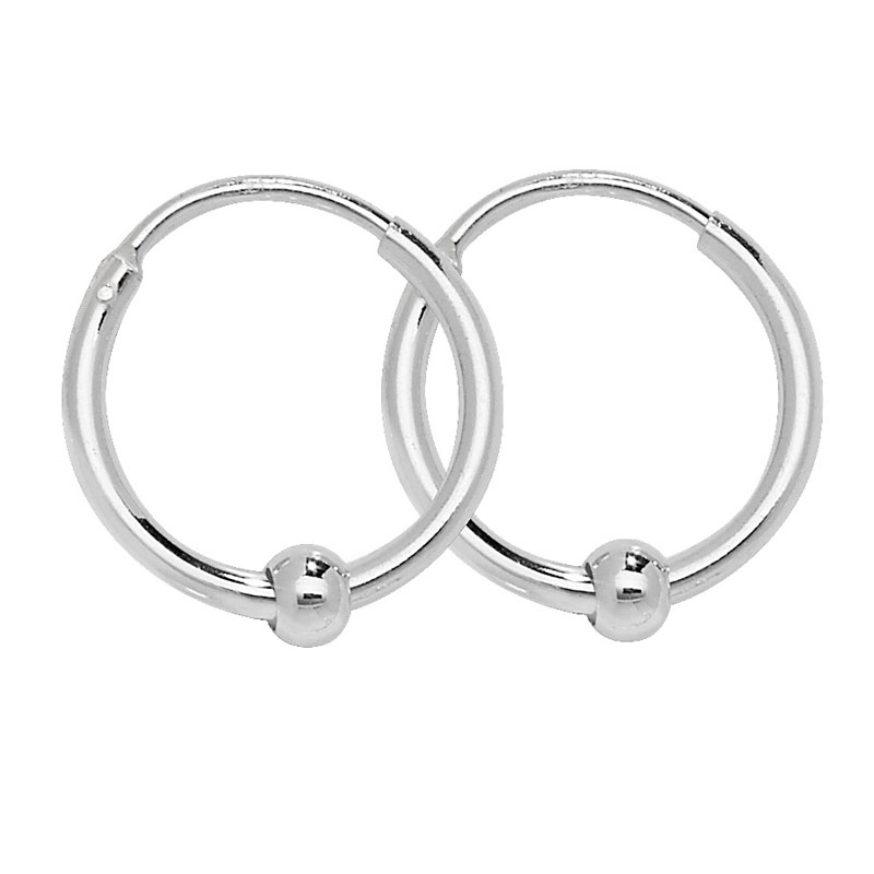 Hoop Earrings with bead Detail