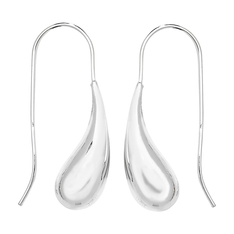 Teardrop Silver Drop Earrings