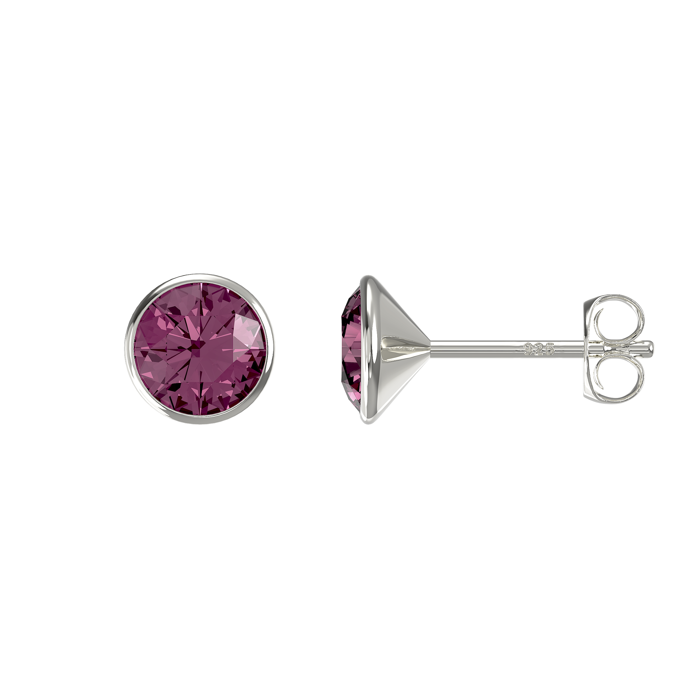 S/S C/Z Rhodalite Earring