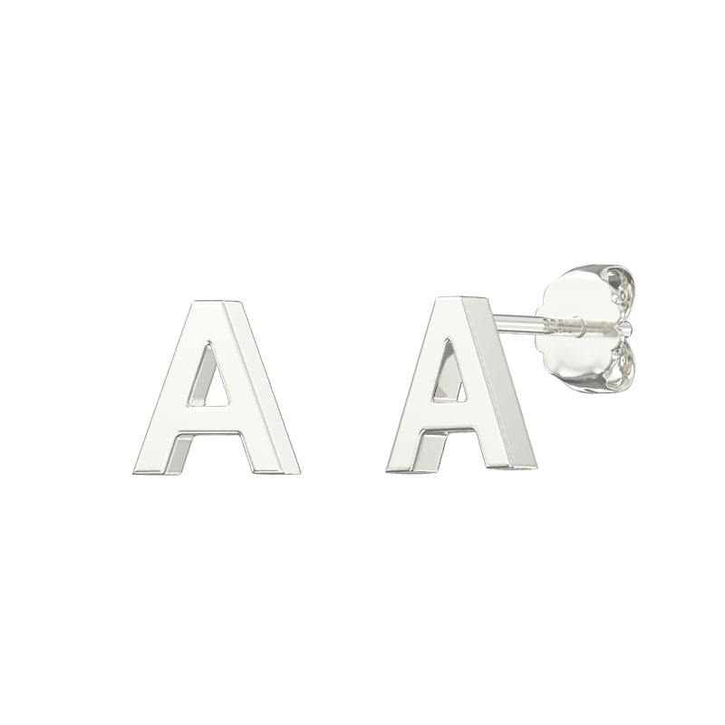 Plain Initial Earrings A