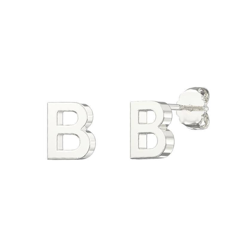 Plain Initial Earrings B