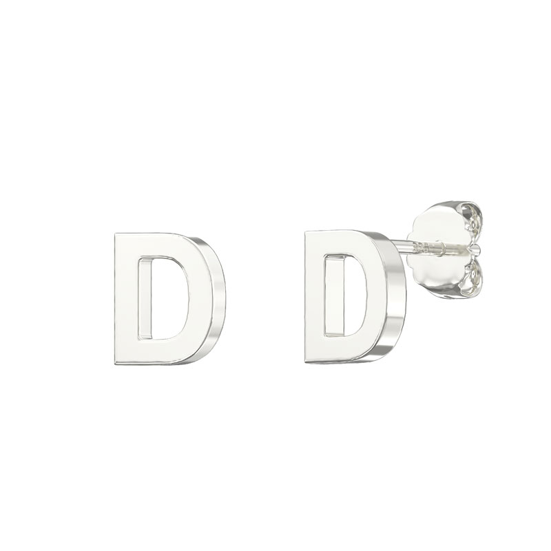 Plain Initial Earrings D