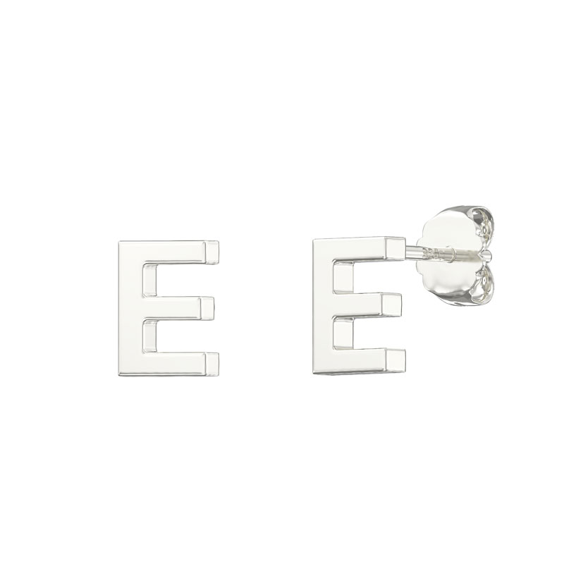 Plain Initial Earrings E