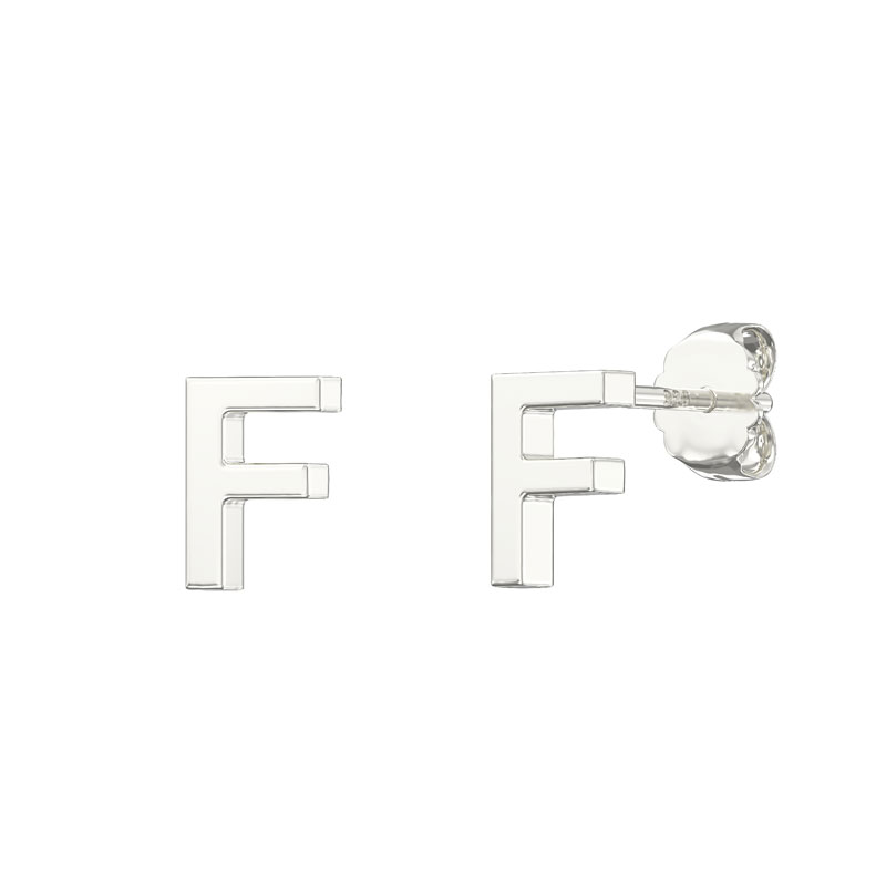 Plain Initial Earrings F