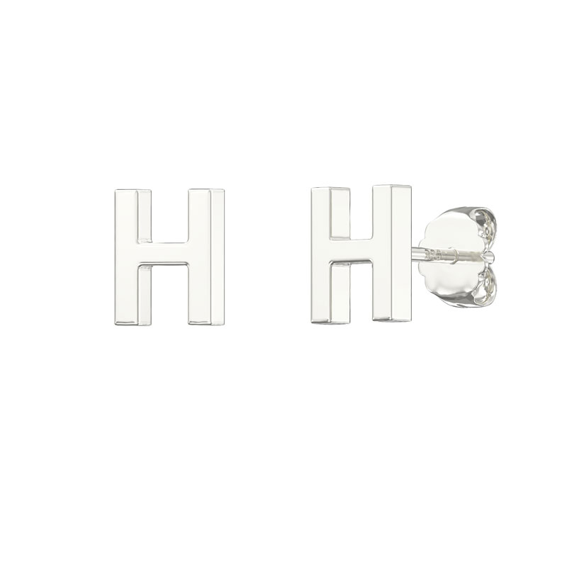 Plain Initial Earrings H