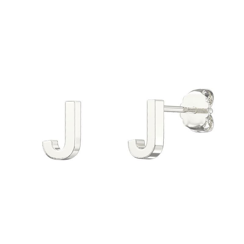 Plain Initial Earrings J