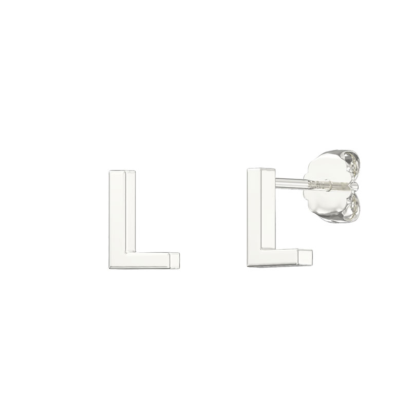 Plain Initial Earrings L