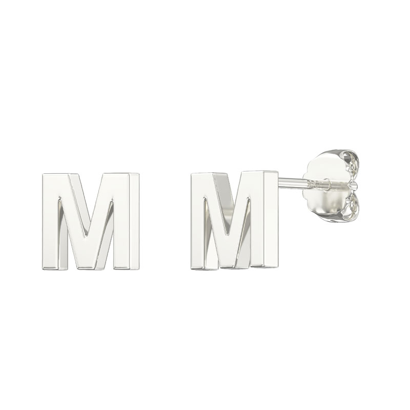 Plain Initial Earrings M