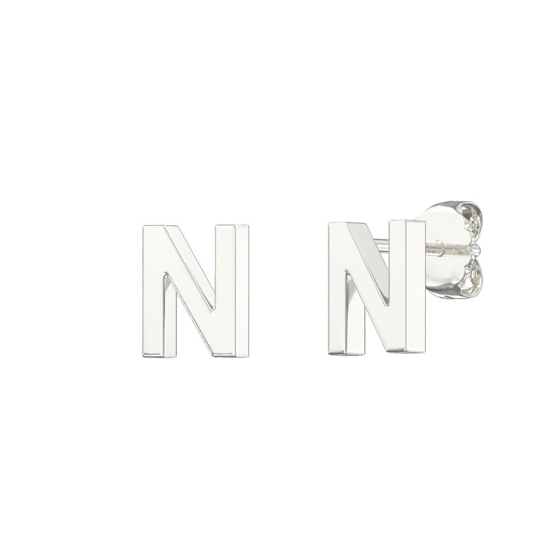 Plain Initial Earrings N