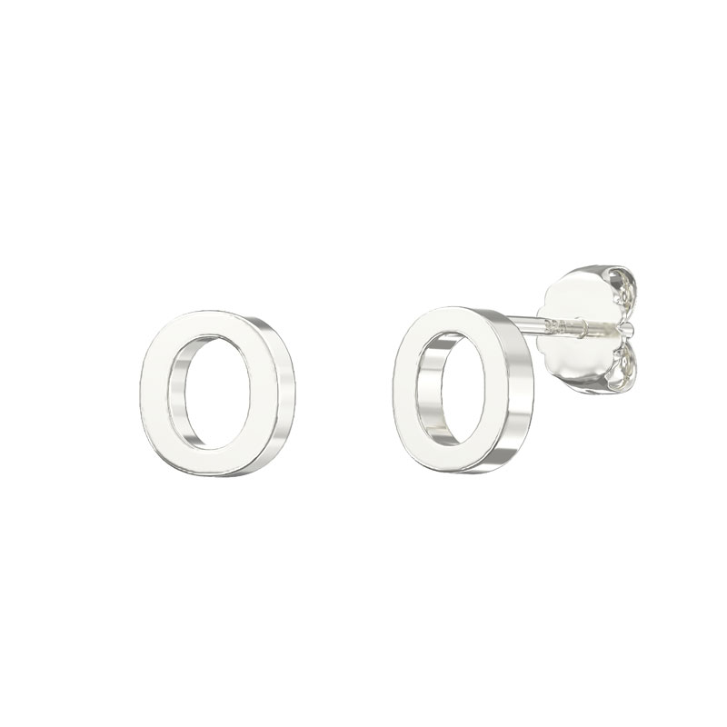 Plain Initial Earrings O