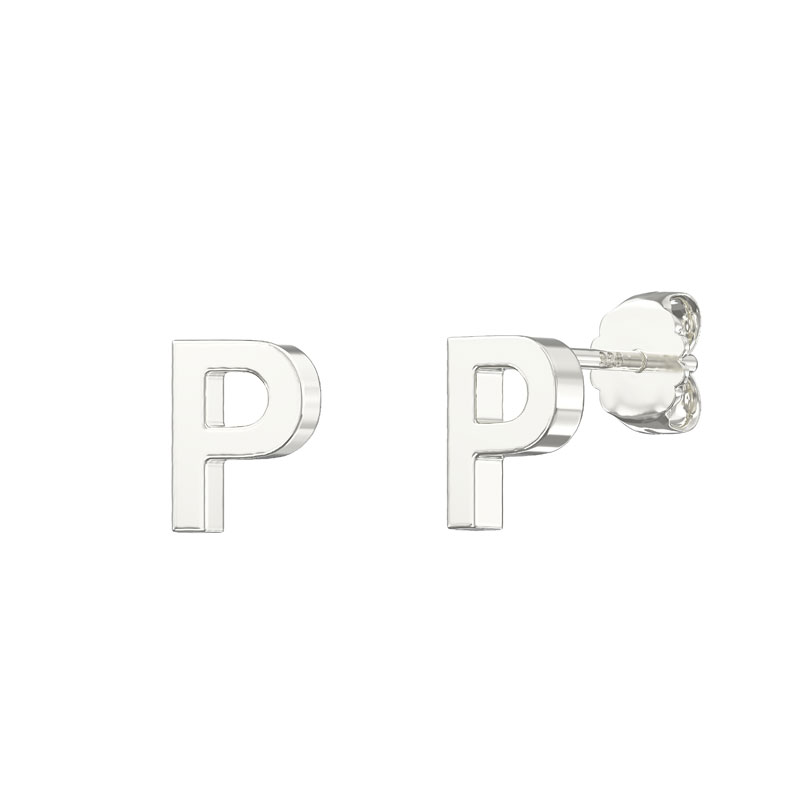 Plain Initial Earrings P