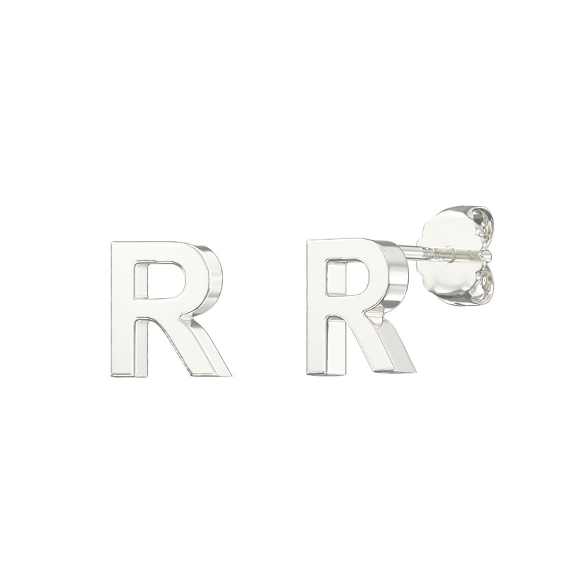 Plain Initial Earrings R