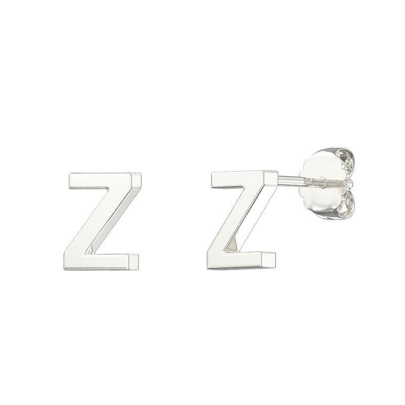 Plain Initial Earrings Z