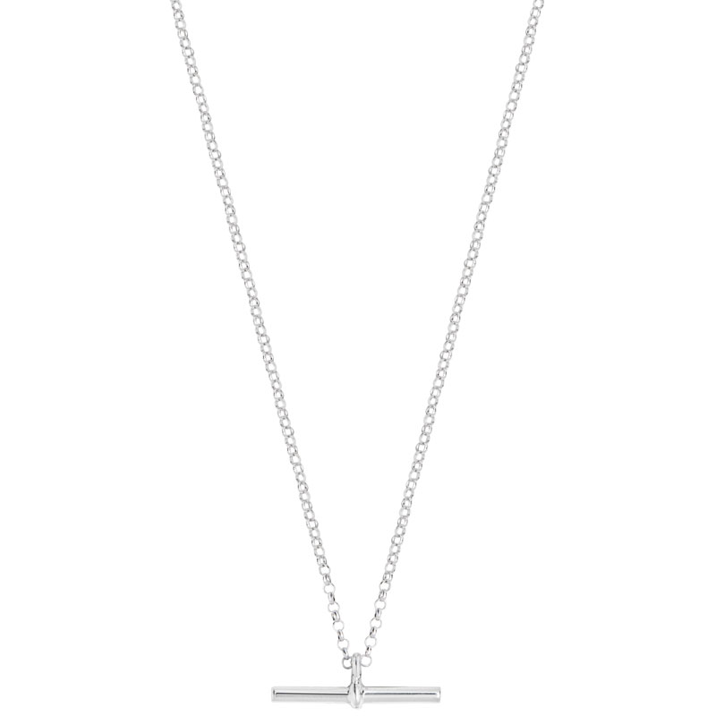 Sterling Silver Belcher T Bar Necklace