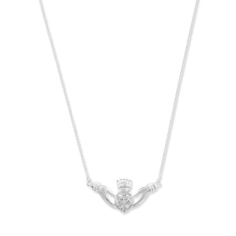 CZ Claddagh Necklace