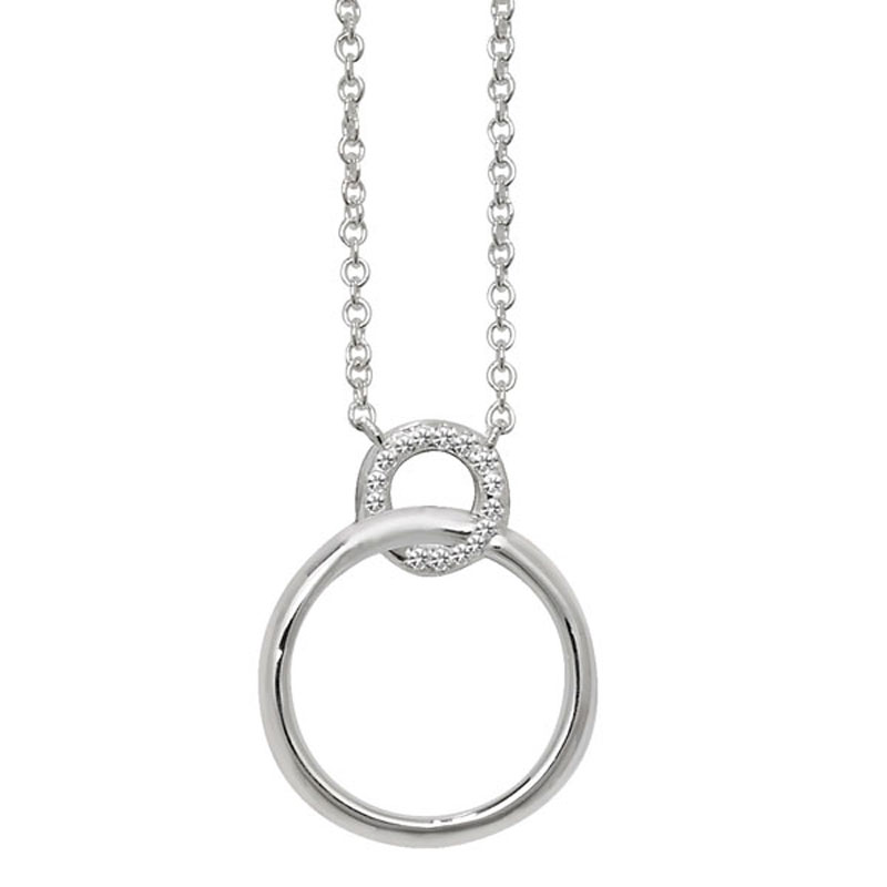 Duo Circle CZ Necklace