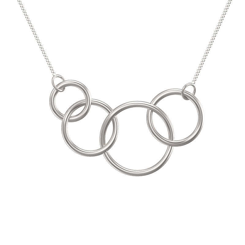 S/S 4 RING CIRCLE ON CHAIN