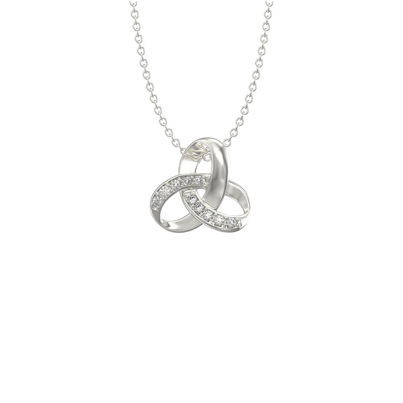 Silver CZ Knot Necklace