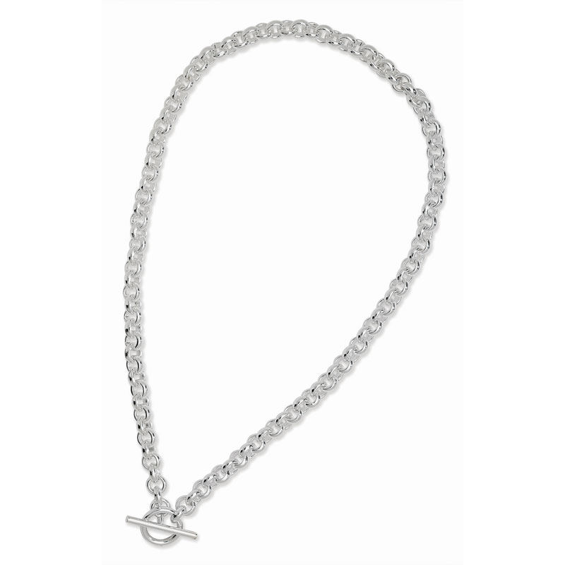 Chunky Silver T Bar Necklace