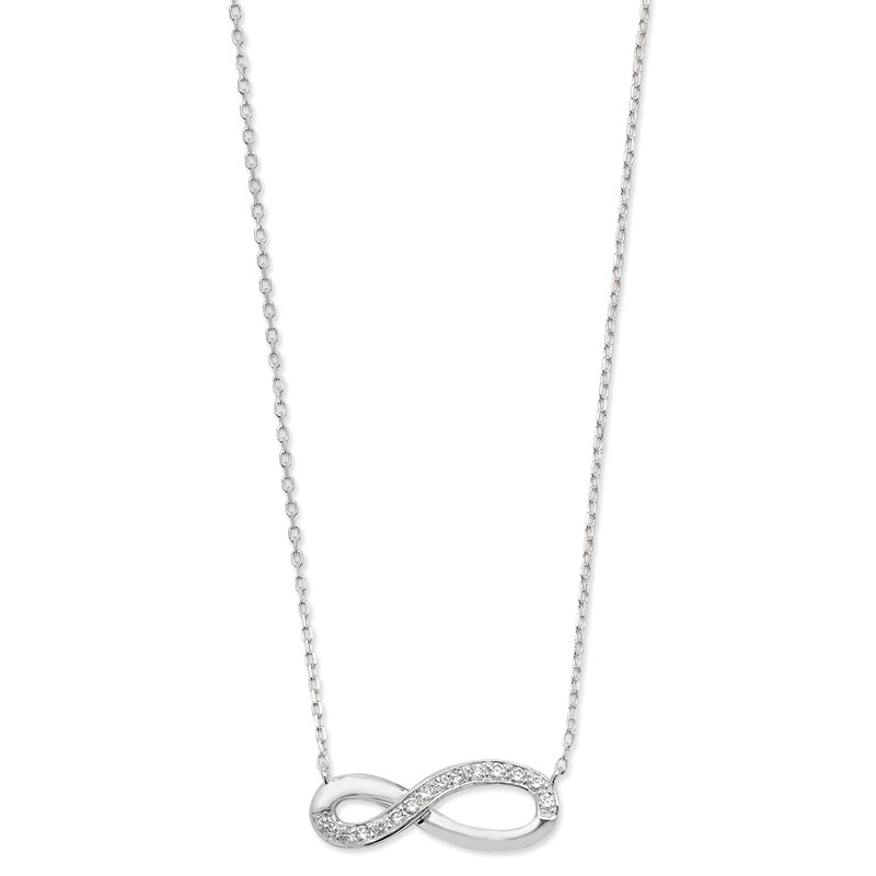 Silver CZ Infinity Necklace