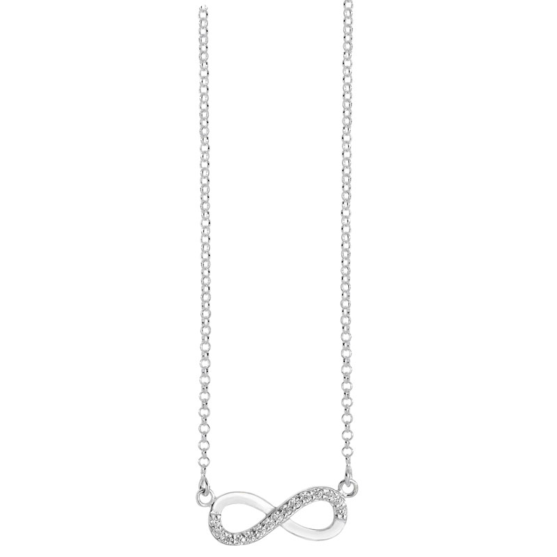 Silver CZ Infinity Necklace