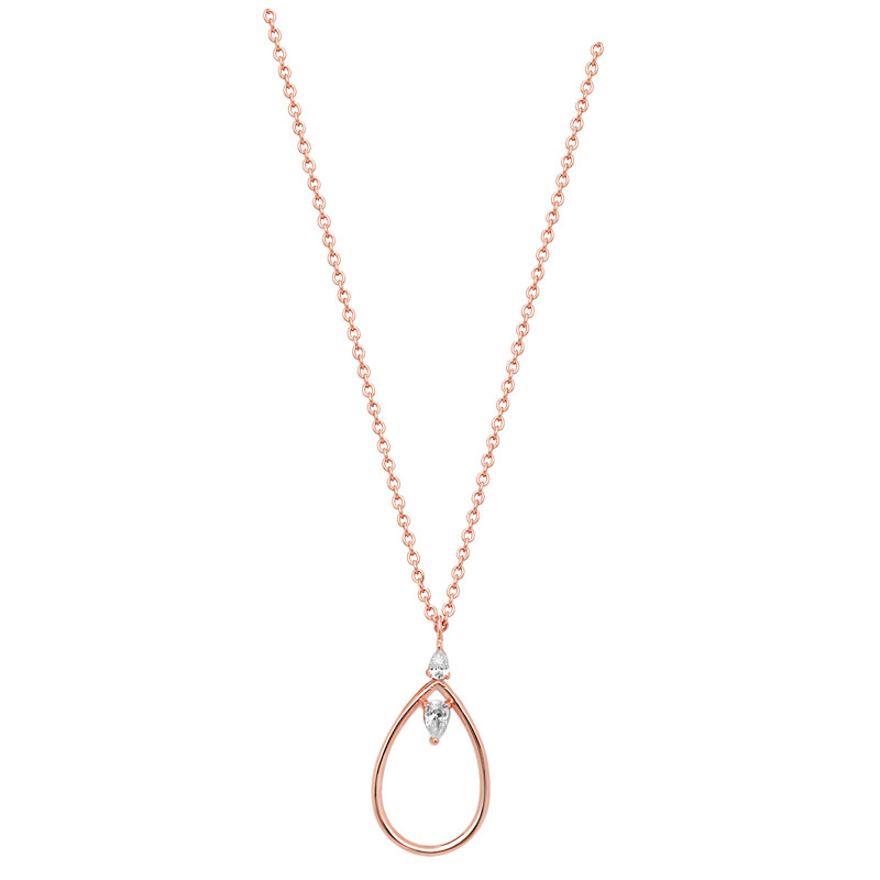 Rose Gold Pear Drop Necklace