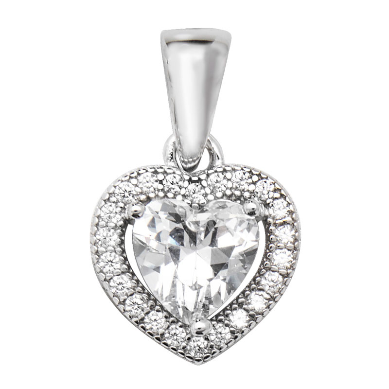 CZ Heart Pendant