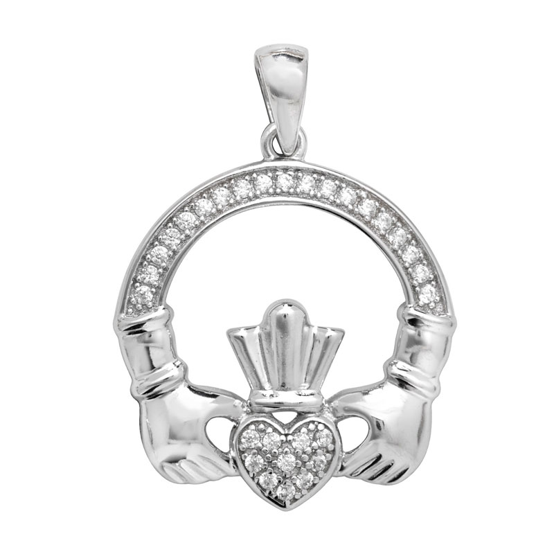 CZ Claddagh Pendant