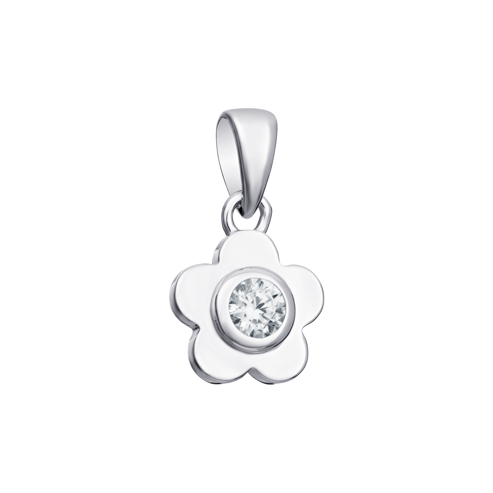 S/S CZ Flower Style Pendant