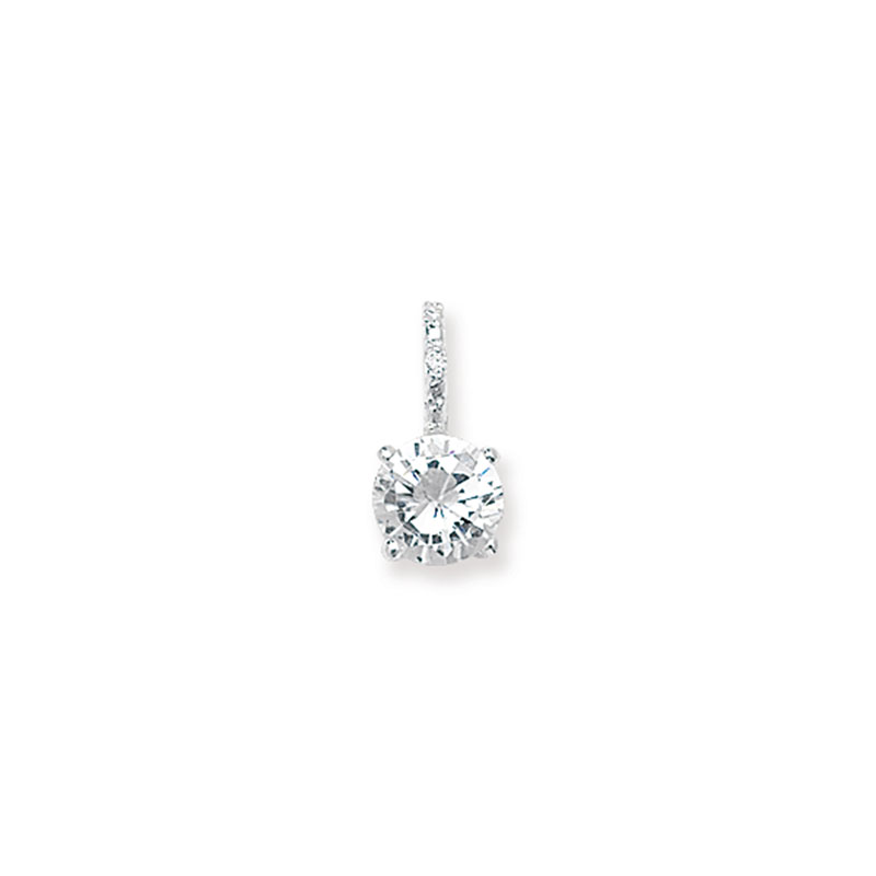 Silver Round CZ Pendant