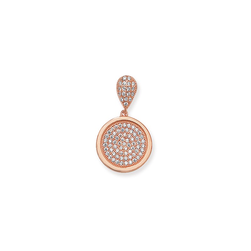 Rose Gold Circle CZ Pendant