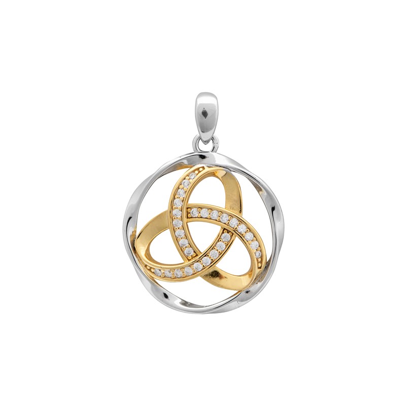 Circle Two Tone Celtic Pendant