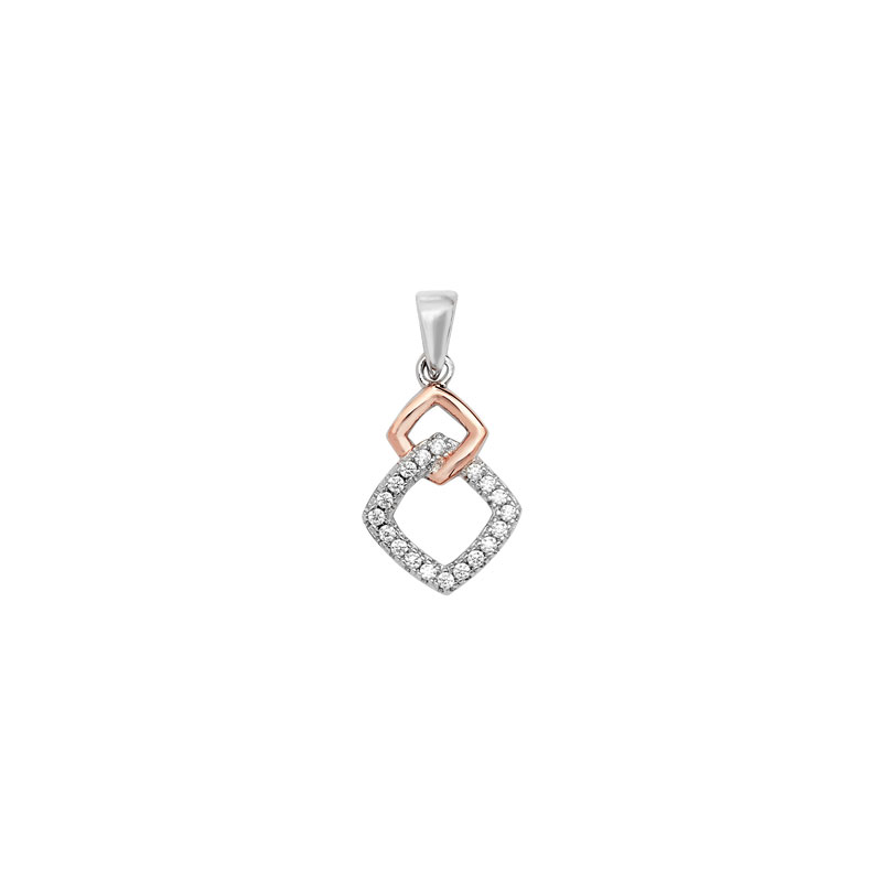 Two Tone Diamond Shape Pendant