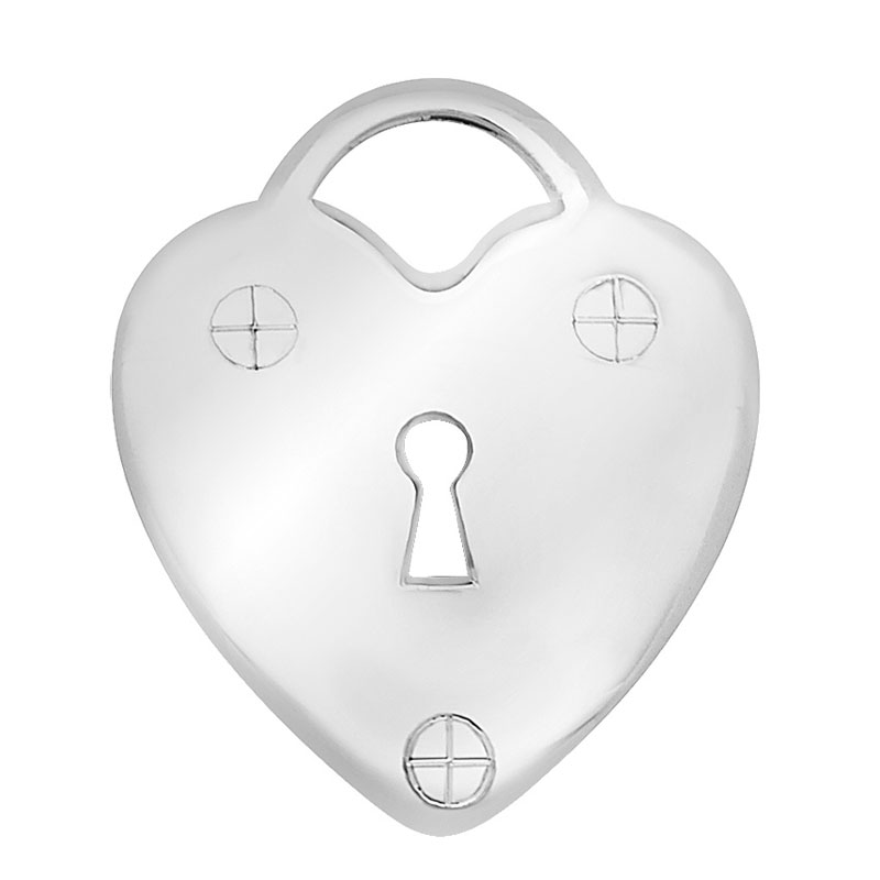 Plain Heart Padlock Pendant