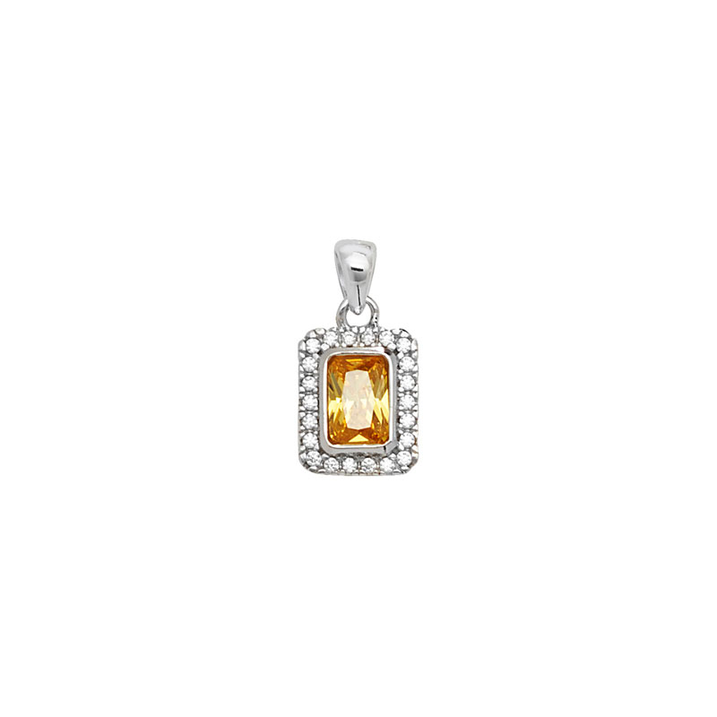 Yellow CZ Rectangle Pendant