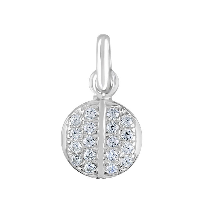 Sterling Silver Circle Pave Pendant