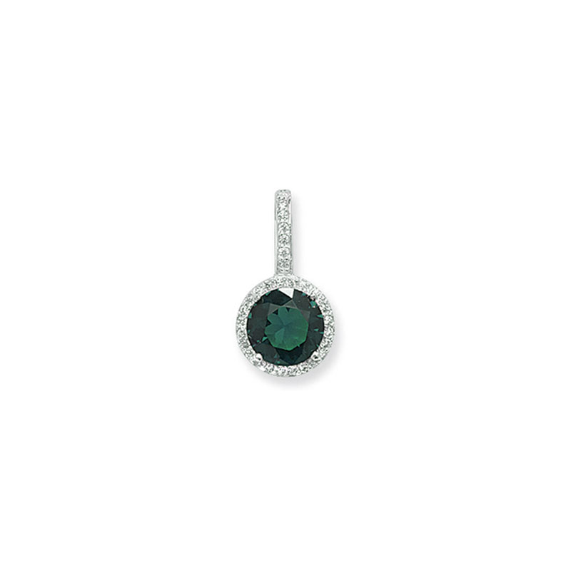 Round Green Cz Pendant