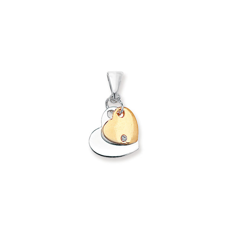 Gold Plated Double Heart Pendant